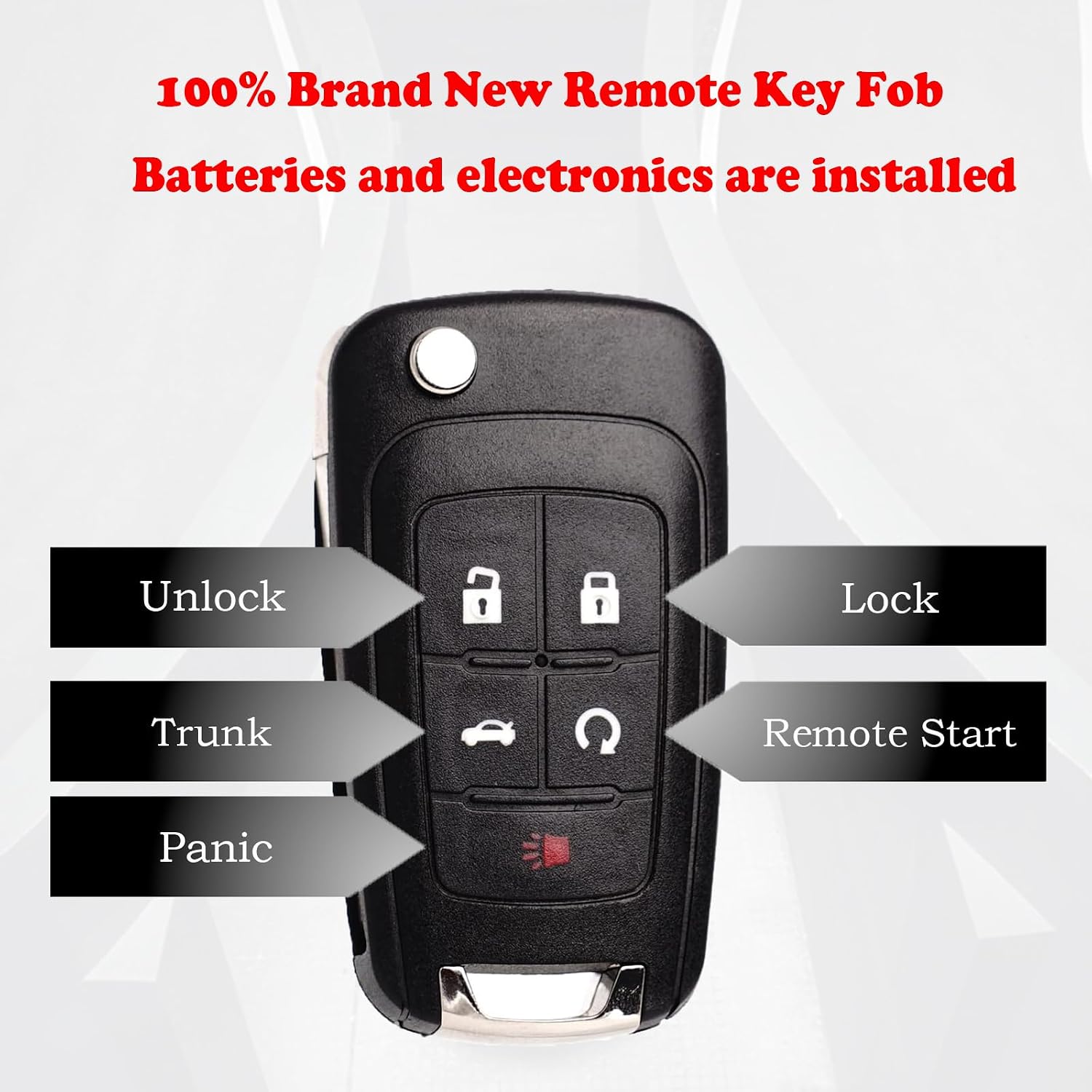 MechanMagic Flip Key Fob Replacement Fits for Chevy Equinox Camaro 2010-2019 Cruze Malibu Impala Sonic GMC Terrain Buick Lacrosse Regal Verano Encore Keyless Entry Remote Control 2 Sets