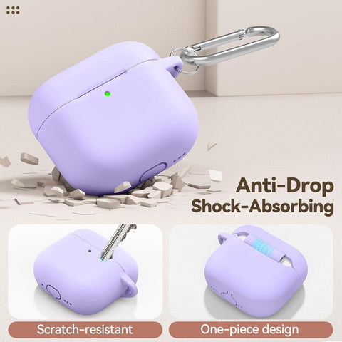 for AirPods 4 Case Cover 2024, Soft Silicone Protector-Purple