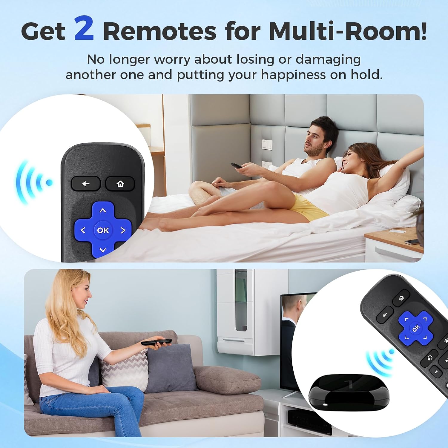 (2 Pack) Replacement Remote for Roku Box, for Roku Express, for Roku Player