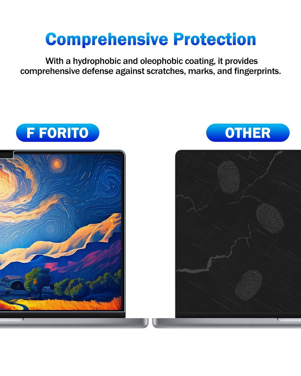 F FORITO 2-Pack Anti Blue Light Laptop Matte Screen Protector Compatible with MacBook Pro 14 inch M3 /M3 Pro /M3 Max /M2 Pro /M2 Max /M1 Pro /M1 Max Model A2442 A2779, Anti Glare & Reduce Eye Strain