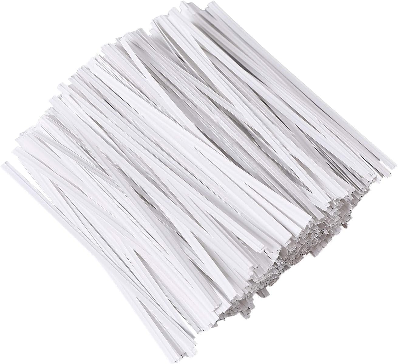 100 Pieces 5" Reusable White Paper Bread Twist Ties, White Twist Ties Bag Ties for Bags Bread Wire Ties Reusable Twist Tie for Treat Party Cello Candy Bread Coffee Bags Cake Pops