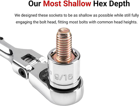 TEKTON 3/8 Inch Drive x 5/16 Inch Extra-Shallow 6-Point Socket | SHD11008
