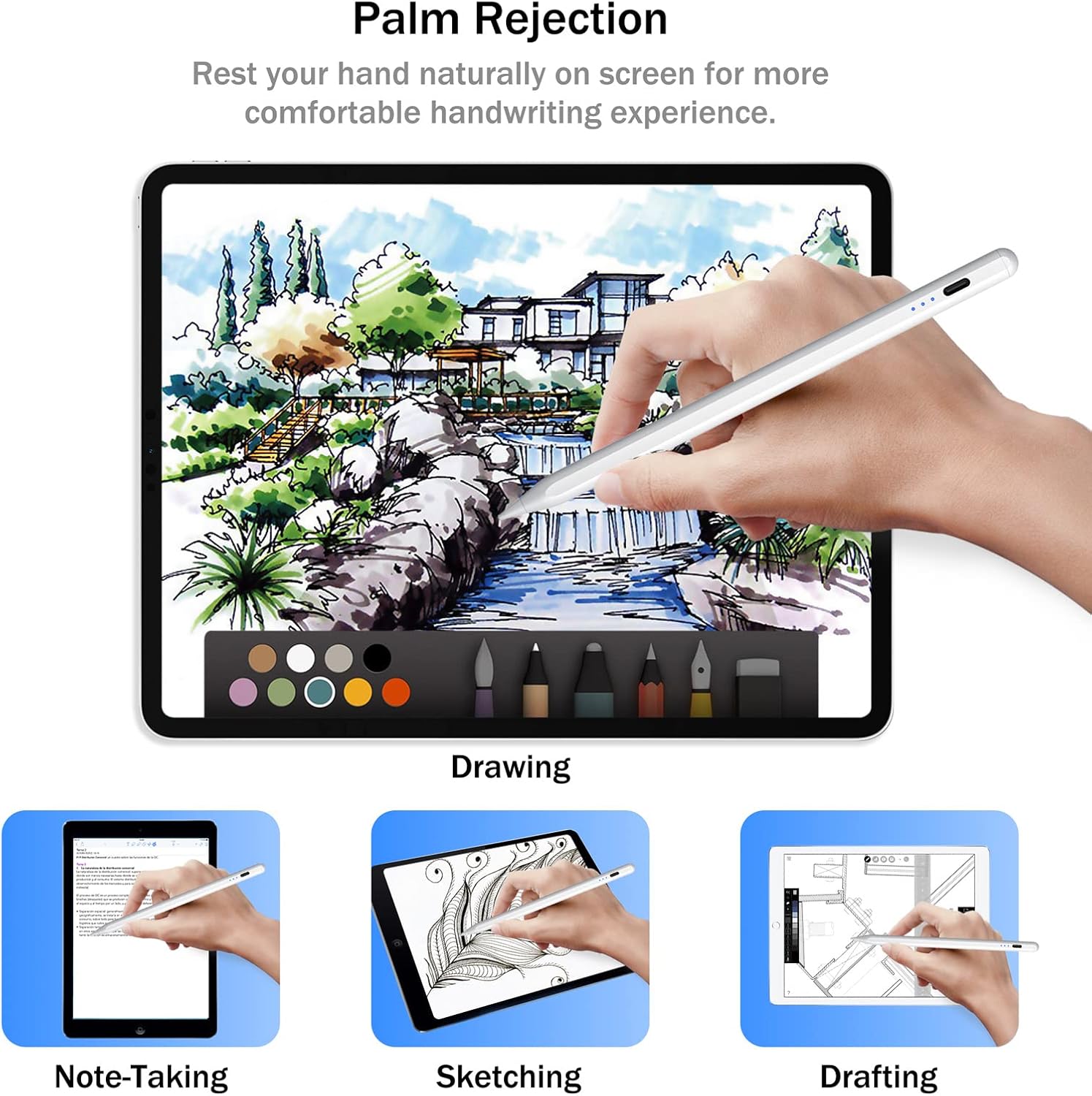 Cisteen Stylus Pen for iPad 2026-2018 with Faster Charge,Tilt Sensor Pencil Compatible with iPad 10/9/8/7/6,11th A16,Air 11/13 M2/M3/M4,Pro 11/13 M4/M5,Pro 12.9",Air 5/4/3,Mini 7/6/5