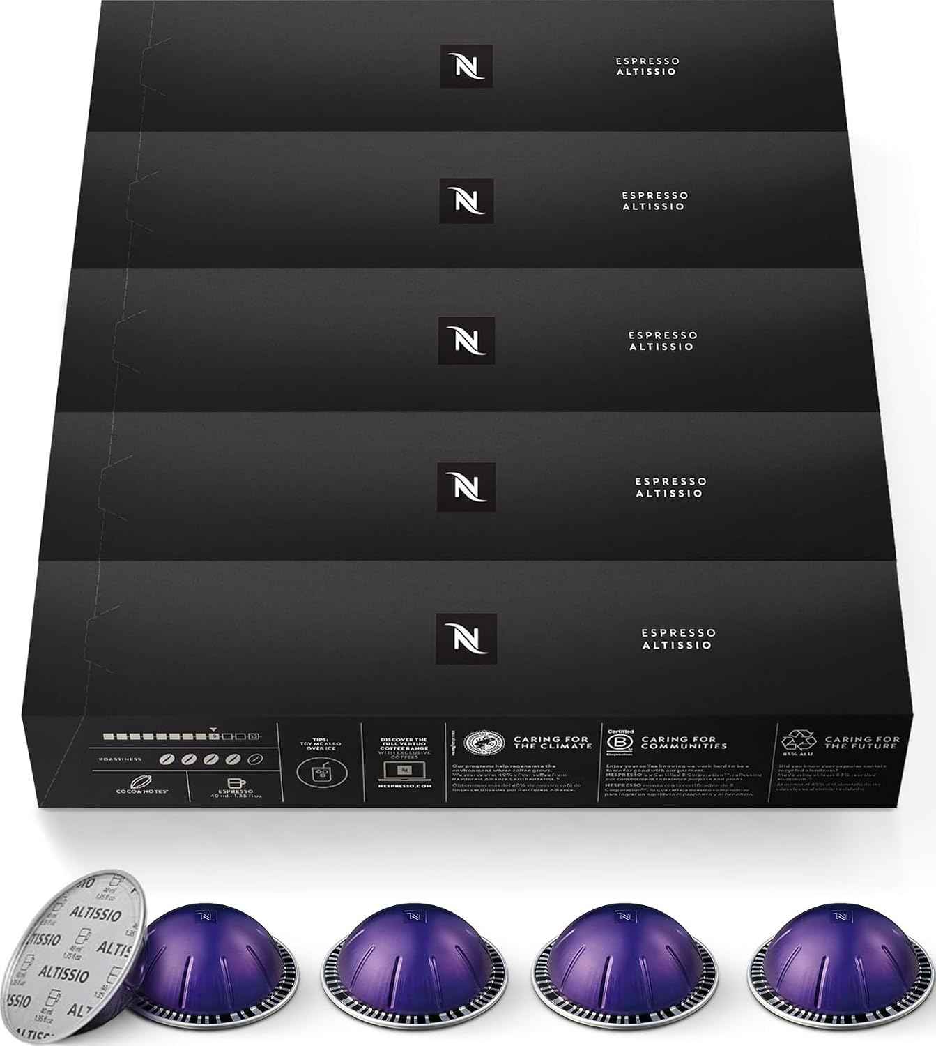 Nespresso Vertuo, Altissio, Medium Roast, 50-Count Espresso Coffee Pods | Capsules Pack of 1