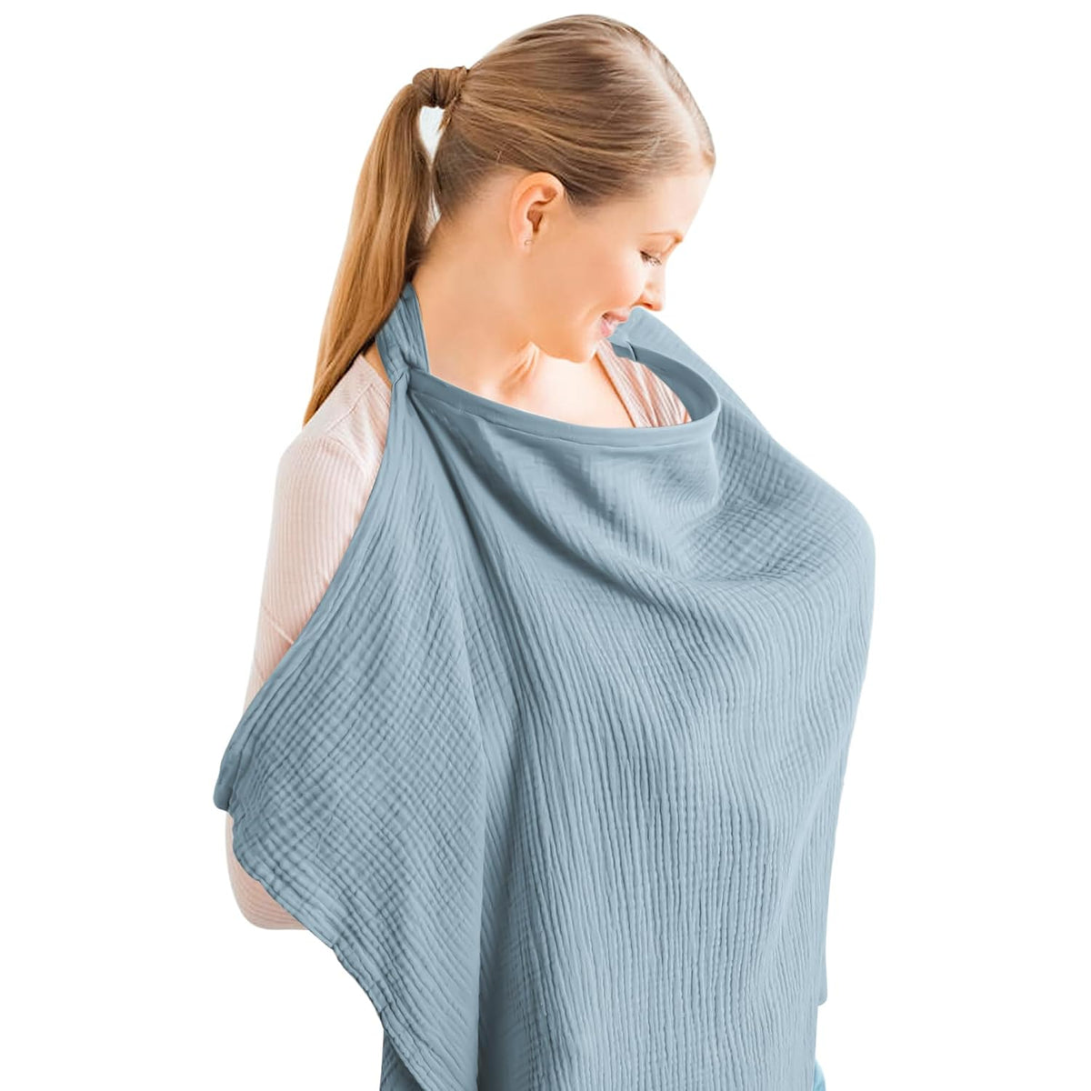 Konssy Muslin Nursing Cover Up for Breastfeeding with Rigid Hoop