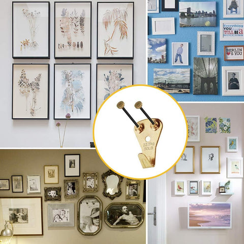 125 Pcs Heavy Duty Picture Hanging Kit with Nails for Wooden/Drywall - Professional Hangers for Canvas, Office Pictures, Clock, House Decoration - Holds 10-100 lbs (Pack of 2)
