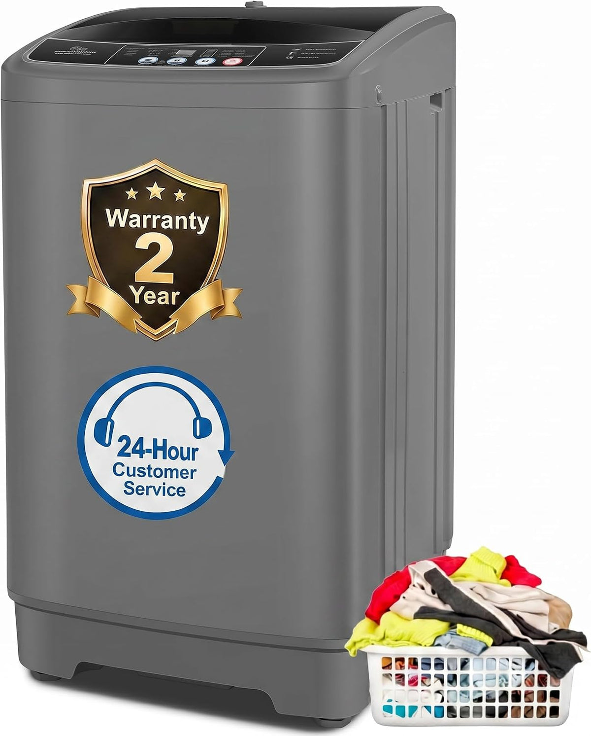 Nictemaw 17.8Lbs Portable Washing Machine, Apartment Washer, Drain Pump