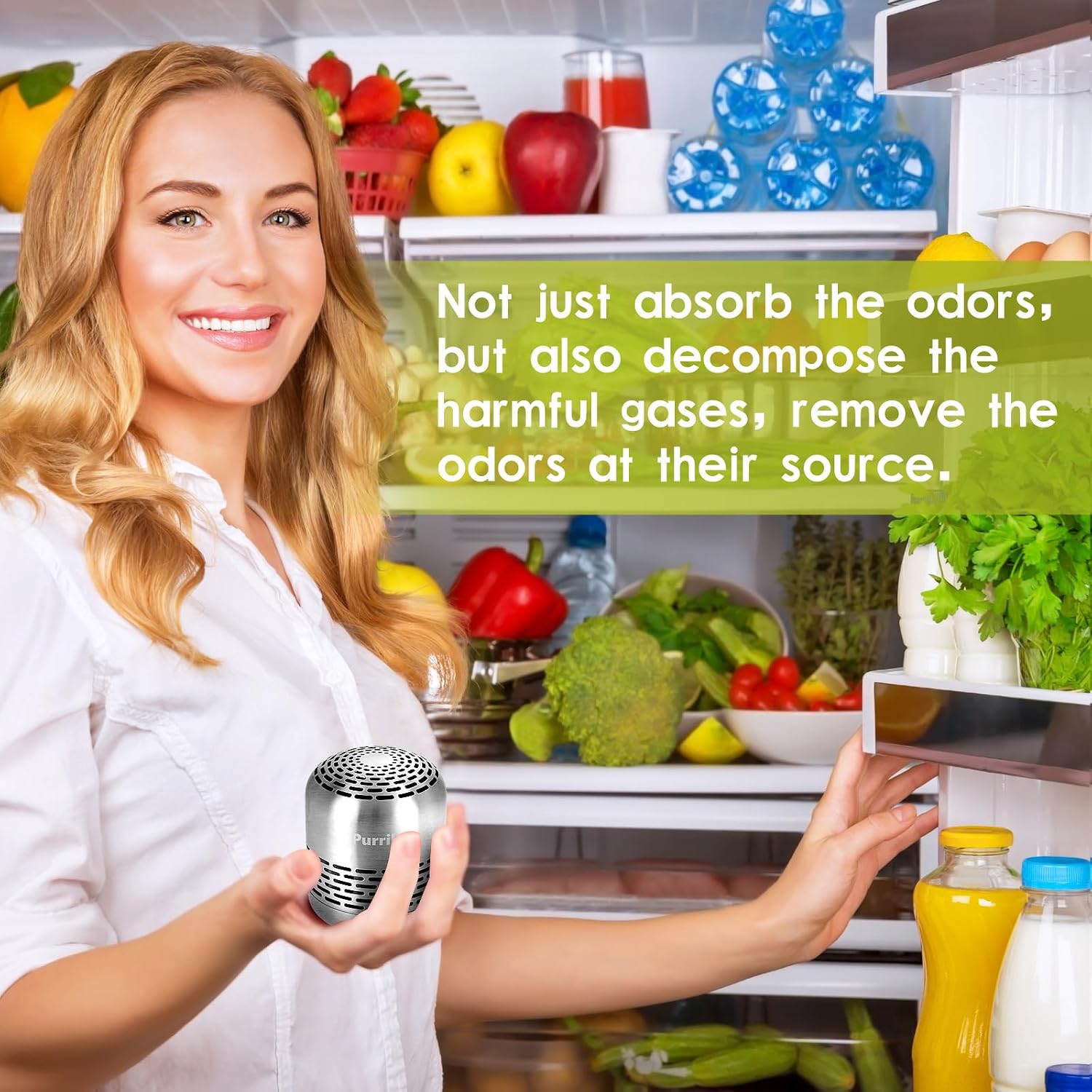 Purriko Refrigerator Deodorizer,Long-Lasting Fridge Odor Eliminator