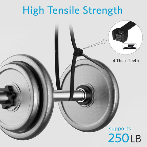 Industrial Zip Ties Heavy Duty with 250 lbs Tensile Strength, 11.6 inch, Electrical Cable Ties Heavy Duty, 50 Pieces, Wide and Thick Zip Ties, by Karoka