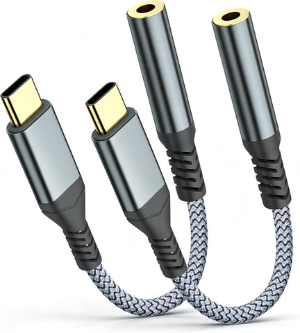 USB C to 3.5mm Audio Headphone Adapte (2 Pack)