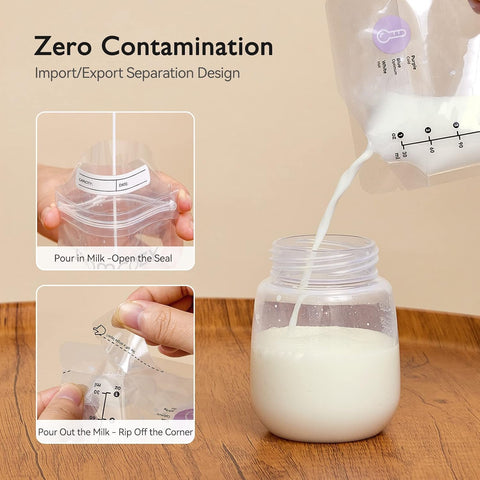 Momcozy Breastmilk Storing Bags, Temp-Sensing Breastfeeding, 6oz 120pcs