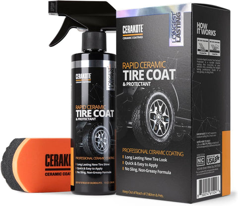 CERAKOTE® Rapid Ceramic Tire Coat - Long-Lasting Deep Black Tire Shine