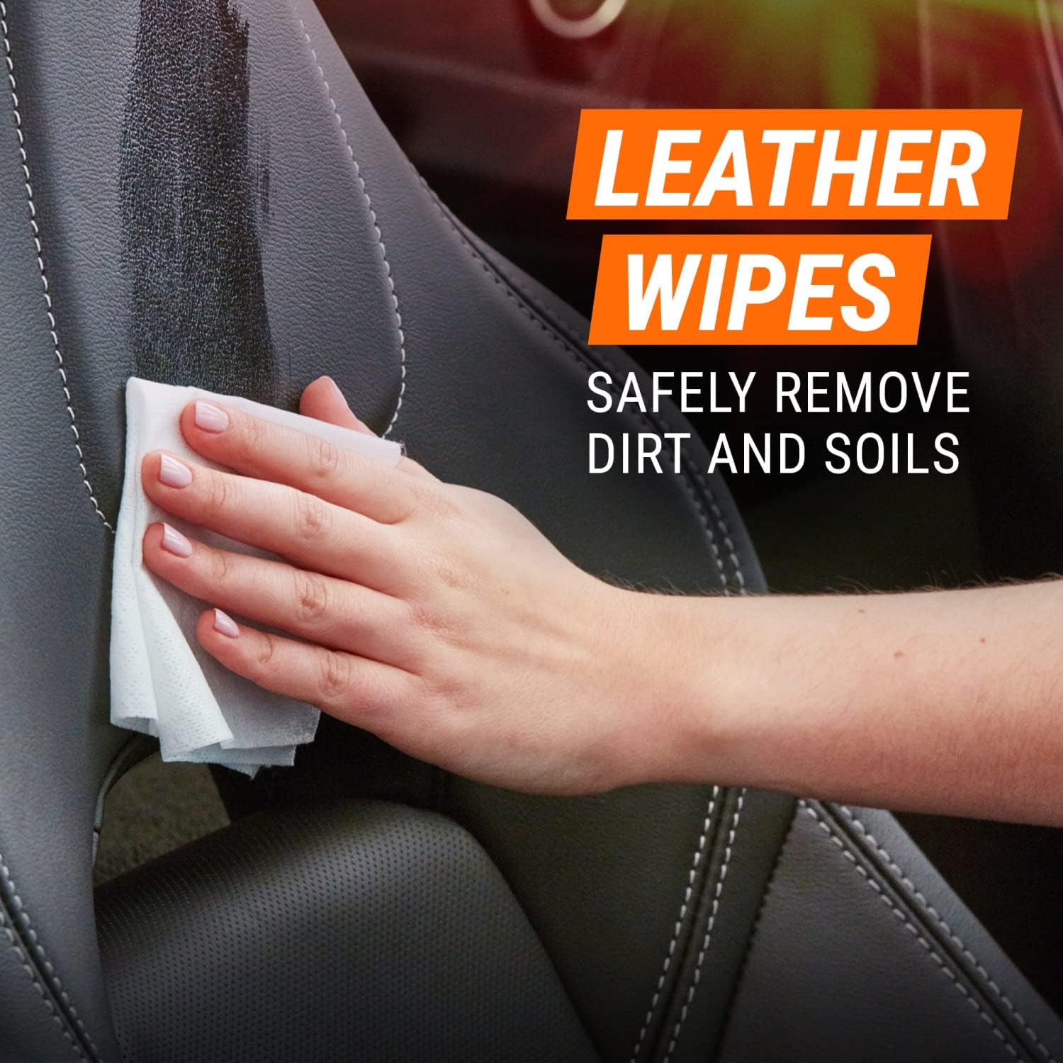 Armor All Interior Cleaner Car Leather Wipes, for Cleaning Cars, Trucks and Motorcycles, 30 Count