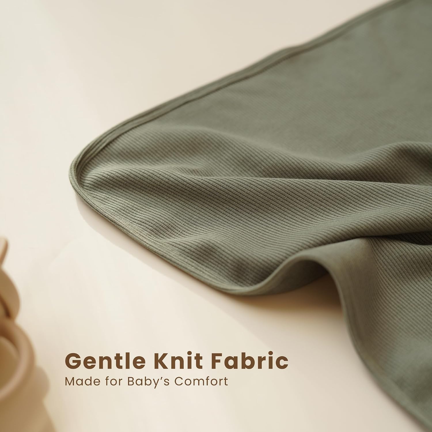 Konssy 2 Pack Ribbed Knit Swaddle Blankets for Baby Boys & Girls, 33"x42"