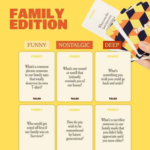 TALES 150 Conversation Cards, Family Edition, Create Meaningful Connections