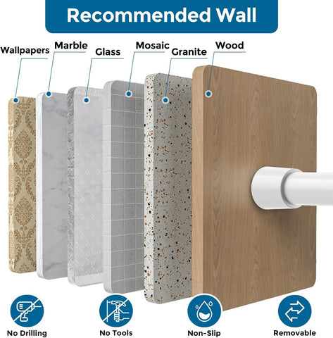 AIZESI 2Pcs Spring Tension Curtain Rods, Adjustable 26-39 Inch, White