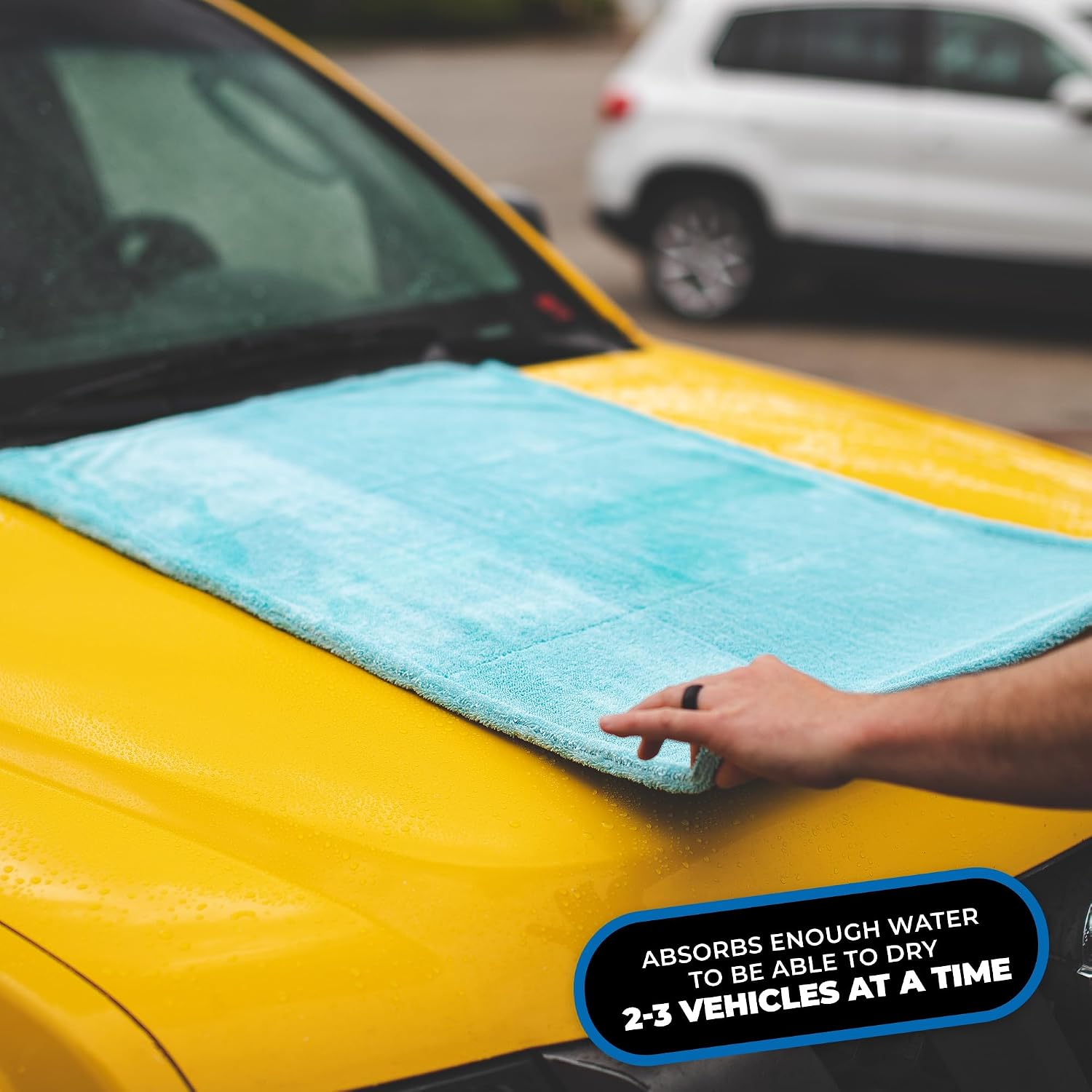 The Rag Company Liquid8r Car Drying Towel, Aqua Blue, 25x36 in, 1-Pack