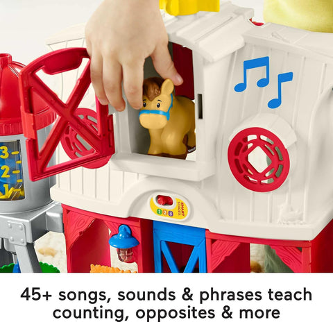 Fisher-Price Little People Caring for Animals Farm Electronic Interactive playset with Smart Stages Learning Songs for Toddlers Ages 1 and up (Amazon Exclusive)