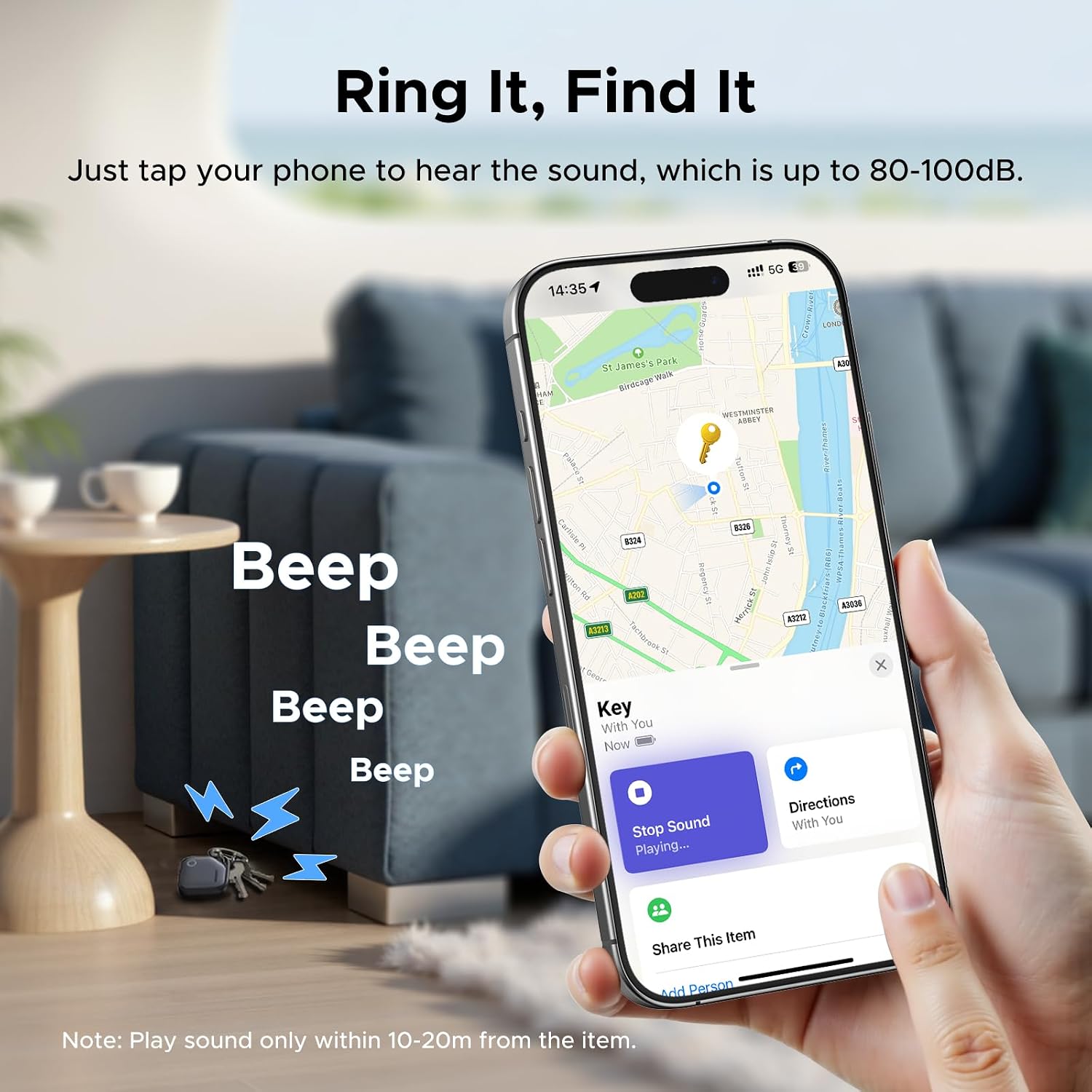 UGREEN FineTrack Air Tracker Tags (iOS Only) 4 Pack Key Finder