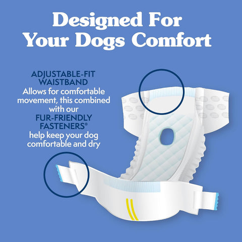Simple Solution Female Dog Diapers, Disposable Dog Diapers, L/XL, 30 Count