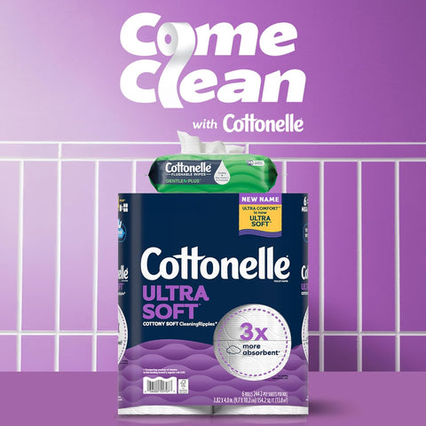 Cottonelle Ultra Soft Toilet Paper, 9 Mega Rolls = 36 Regular Rolls