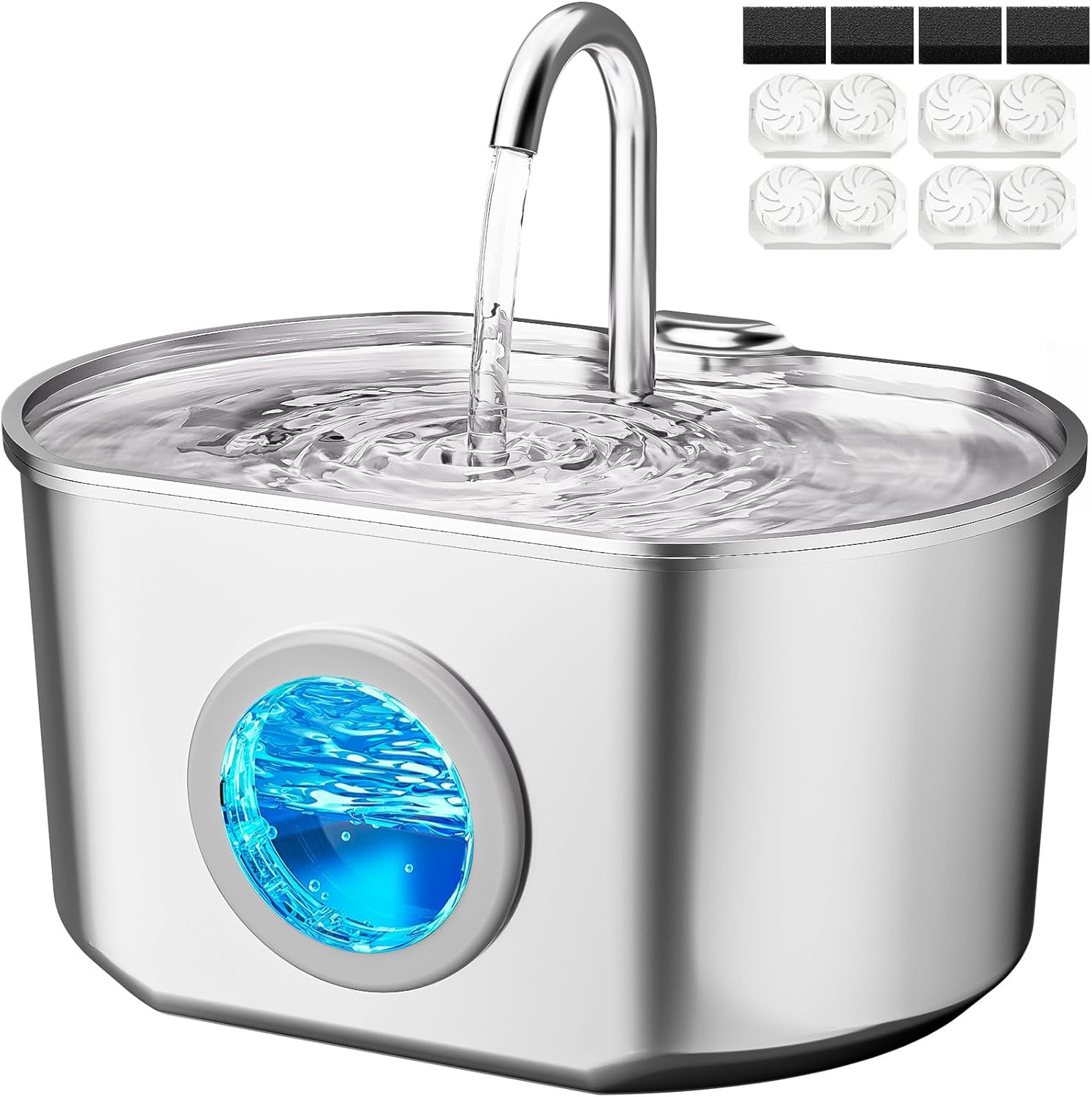 Cat Water Fountain Stainless Steel: 74oz/2.2L Cat Fountain for Drinking