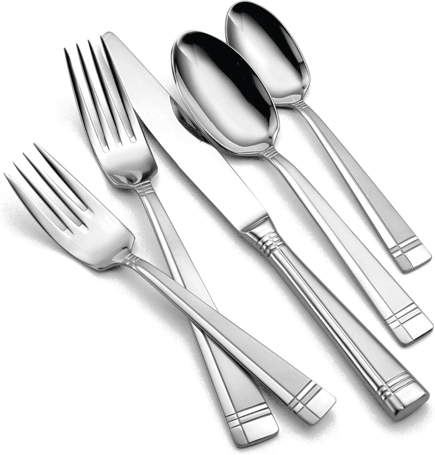 Oneida Amsterdam 45-Piece 18/0 Silverware Set for 8, Flatware