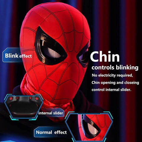 Spider Hero Mechanical Eyes Homecoming Mask - Super Hero Full Mask Moving Lenses Cosplay Wearable Prop
