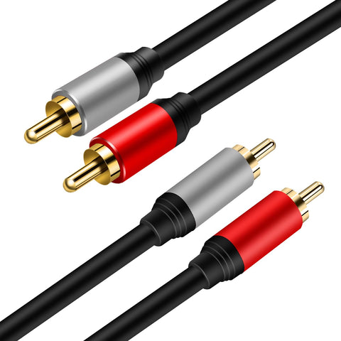 Tan QY 2RCA to 2RCA Audio Cable 10Ft-Gold Plated OFC for HDTV & Gaming