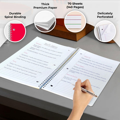 Rosmonde 2000 Packs 1 Subject Notebooks Bulk, Wide Ruled, 70 Sheets