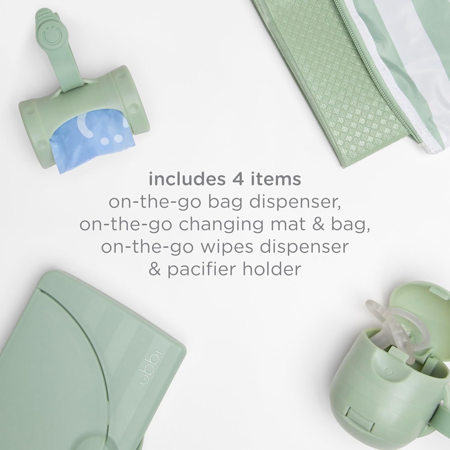 Ubbi On-the-Go Diapering Gift Set, Sage