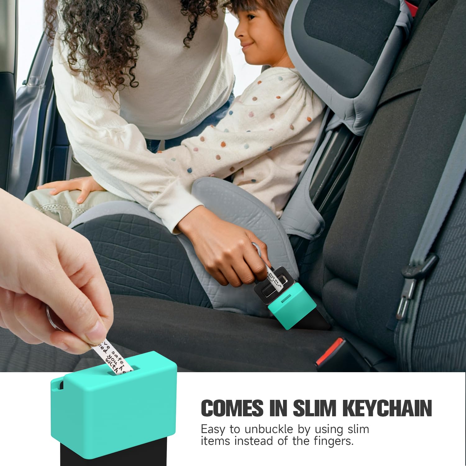 Morlike Silicone Seatbelt Secure Buckle Safety Cover Lock | Keep Children Safe in Car Seat and Prevent Kids from Accidentally Unbuckling | Buckle Guard Fits Almost Vehicles (Light Blue, 2 Pack)