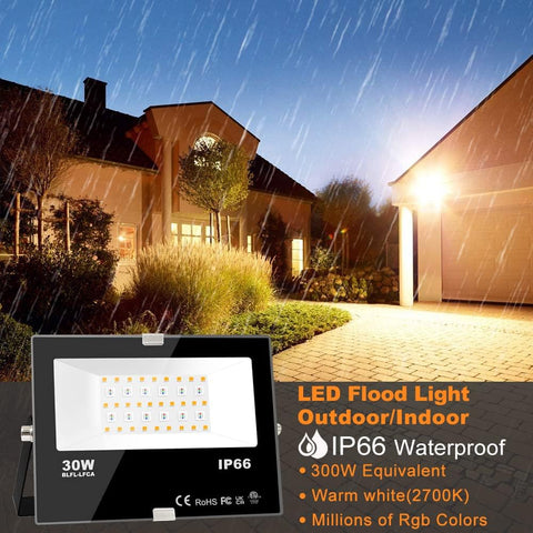 MELPO LED Flood Light Outdoor 30W, 300W Equivalent RGB Landscape Lighting