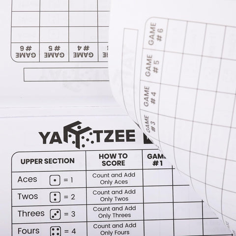 Perforated Yahtzee Score Pads: 120 Easy Tear Off Score Sheets, Large Print, Compatible with Yardzee and Yahtzee Games