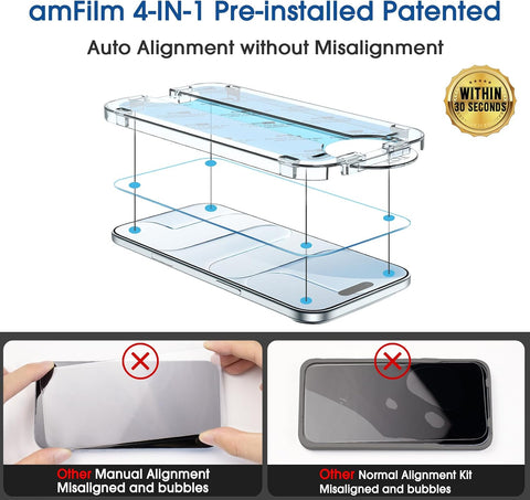 amFilm OneTouch for iPhone Air Screen Protector 6.5'' Tempered Glass