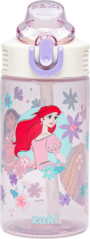 Zak Designs Disney Princess Sage 16oz Leak-Proof Straw Kids Water Bottle