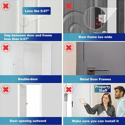 Door Reinforcement Lock, Home Security Door Lock, Child Proof, Black