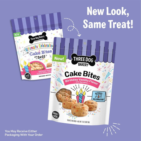 Three Dog Bakery Ultimate Celebration Cake Bites for Dogs - 12 oz Bag