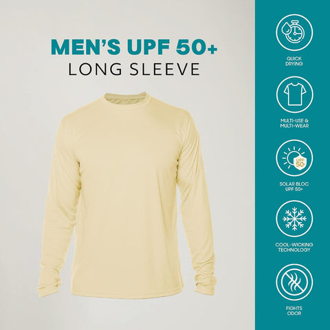 Vapor Apparel Men's Outdoor UPF 50+ Long Sleeve T-Shirt, UV Sun Protection for Fishing, Running, Hiking, Swimming