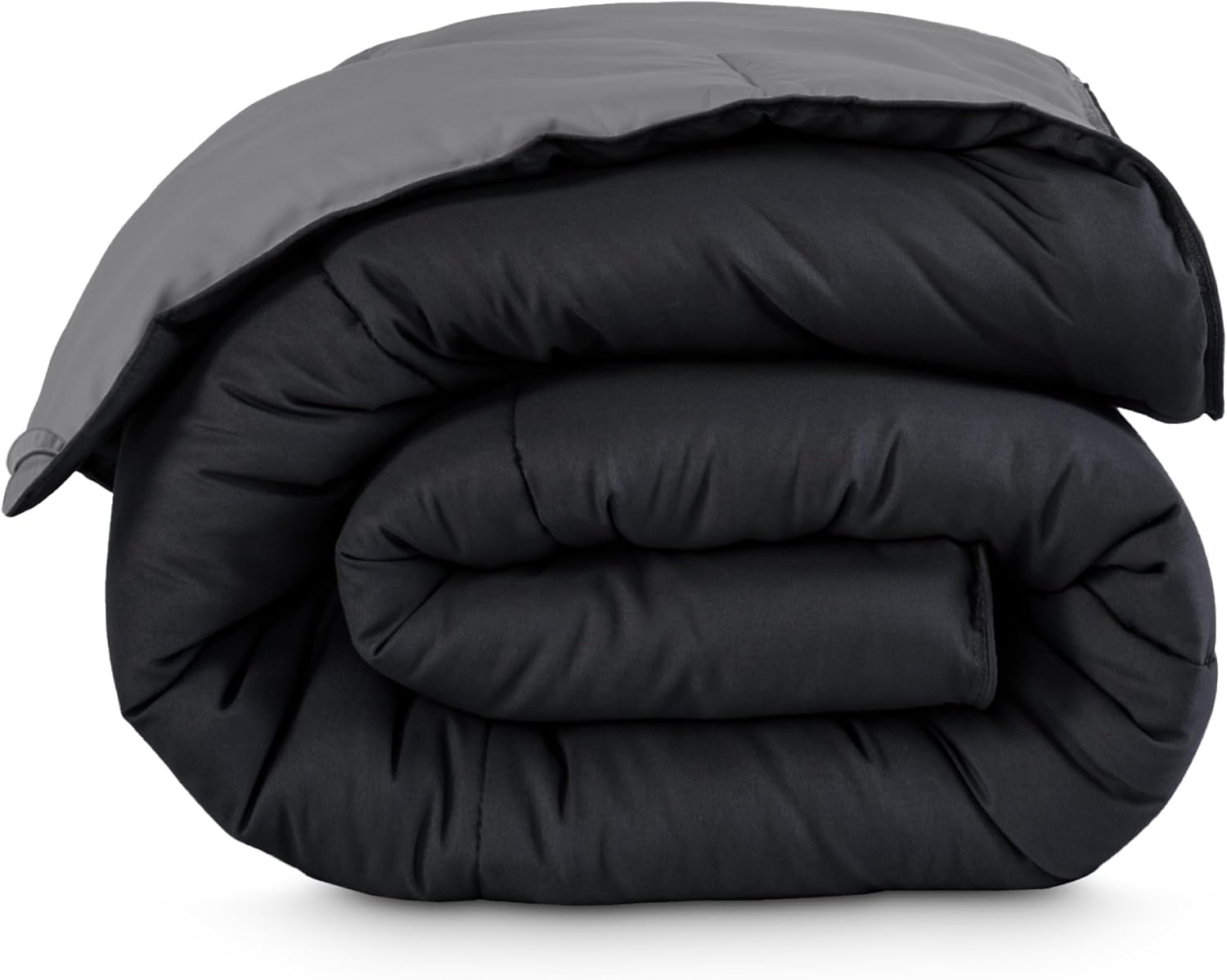 Bare Home Reversible Comforter (Queen Oversized, Black/Grey)