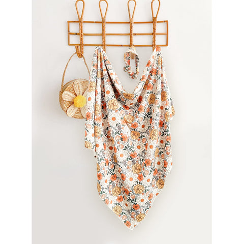 Konssy Baby Blanket & Headband Set, 32 x 32 Inch Swaddle Receiving Blanket
