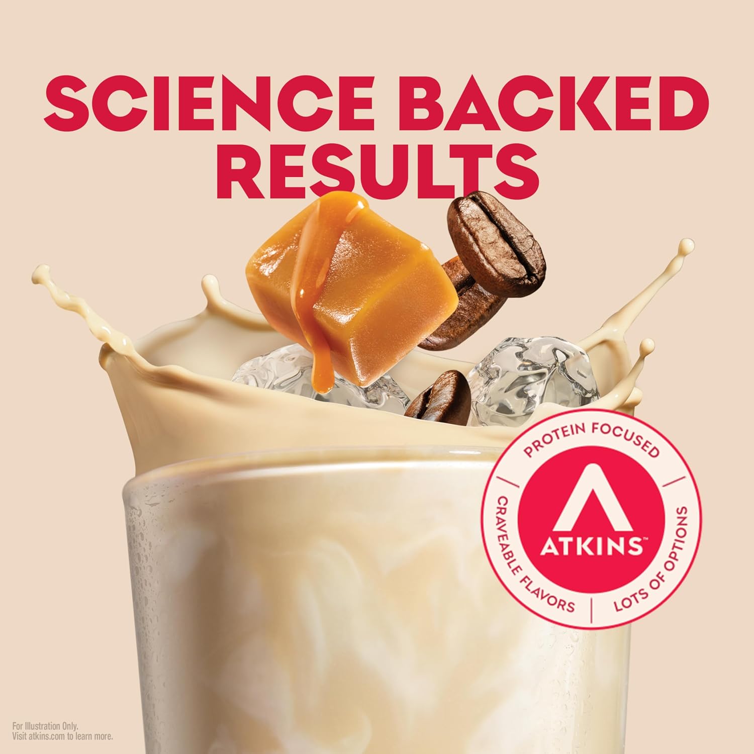 Atkins Café Caramel Iced Coffee Flavored High Protein Shake, 12 Count