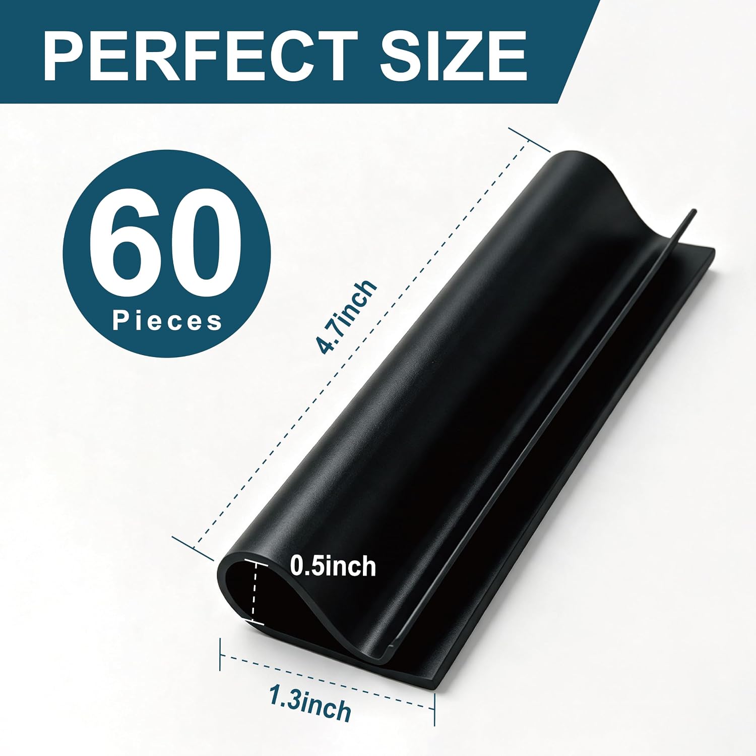 MCSAPIL 60 Pcs 4.7" Pool Cover Clips for Above Ground Pools,Black Pool Clips for Above Ground Pools,Clips for Pool Cover Above Ground
