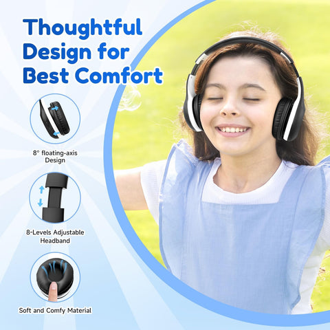 EarFun K2 Kids Bluetooth Headphones for School, Kids Headphones with Mic