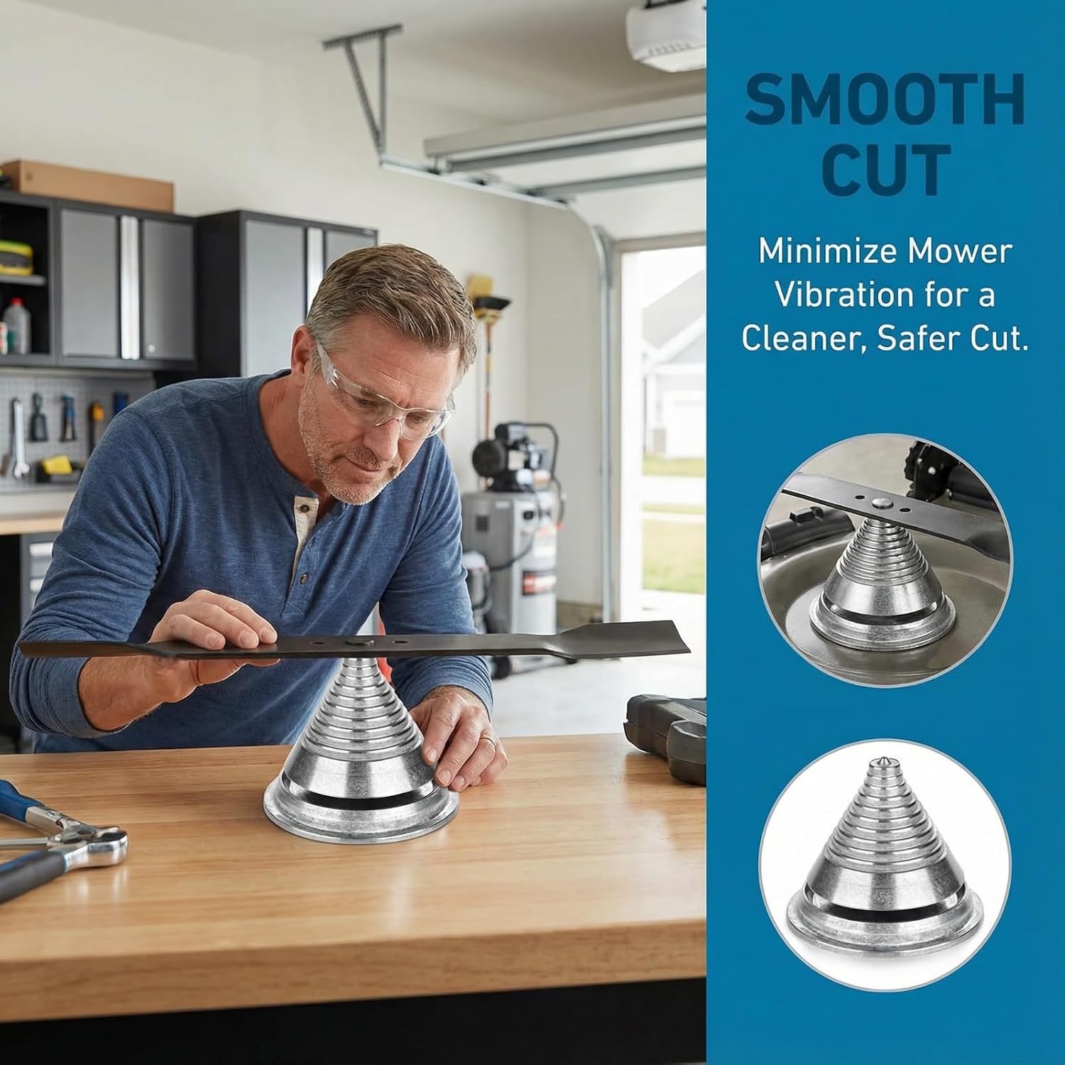 Lawn Mower Blade Balancer, Metal Tool for Blades After Sharpening, 1 Pack