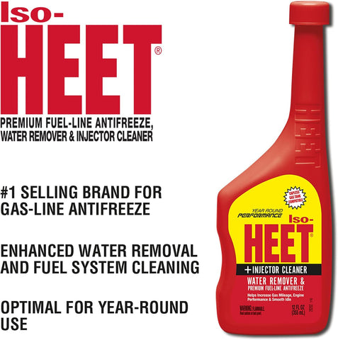 HEET Iso-HEET Water Remover & Gas Line Antifreeze, 12 oz