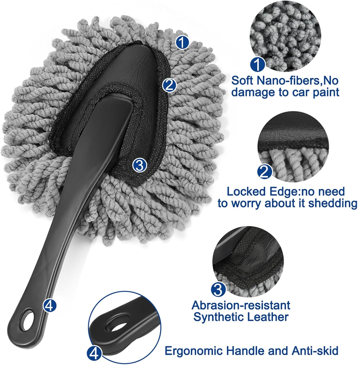 Fitosy Car Interior Duster Detail Brush Cleaning Gel Kit, Dust Remover