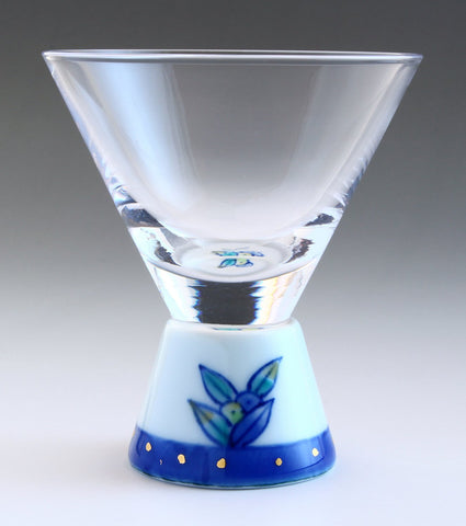 Arita Ware HK-04-7 SAKE GLASS Roman Glass, Trapezoidal, Olive