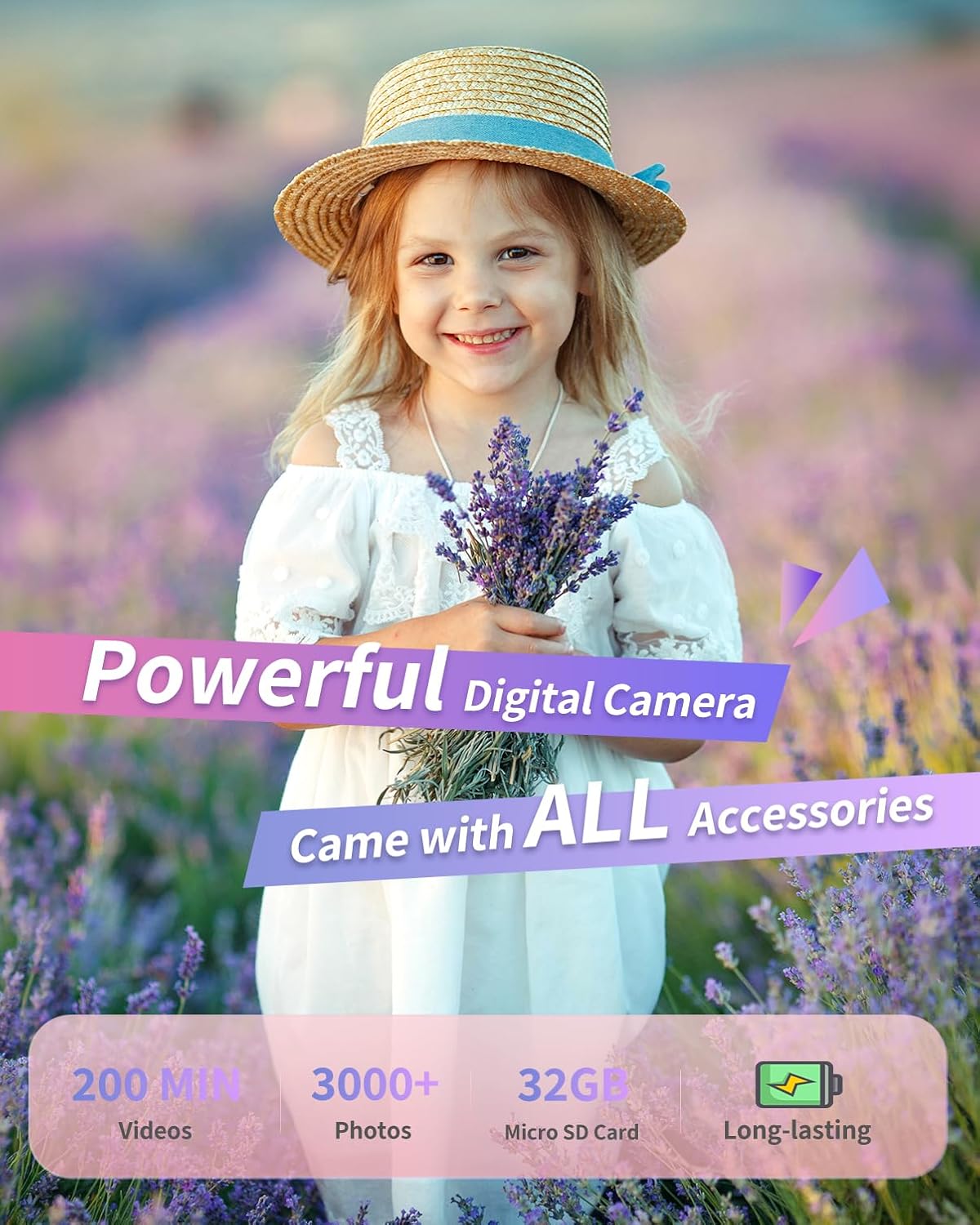 Digital Camera, FHD 1080P Point and Shoot Camera for Kids Teens Starters
