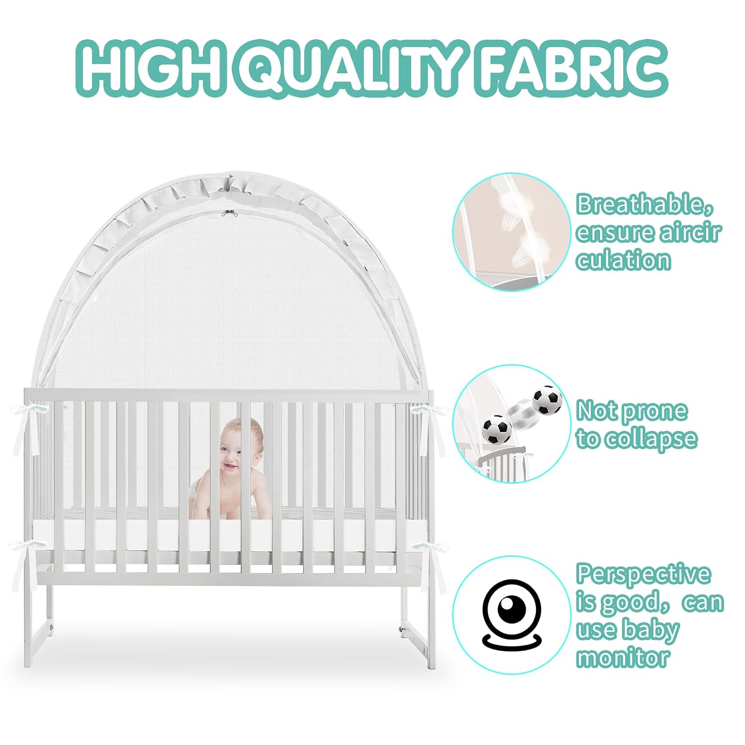 Crib Tent - Crib Net to Keep Baby in, Stop Baby from Climbing Out of Crib
